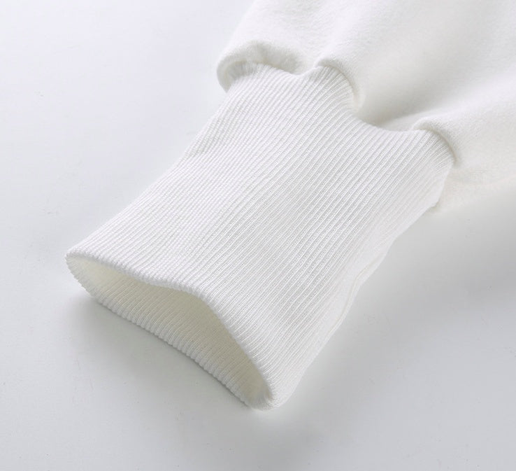 Herbst Winter Neue Stickerei Buchstaben Langarm Pullover