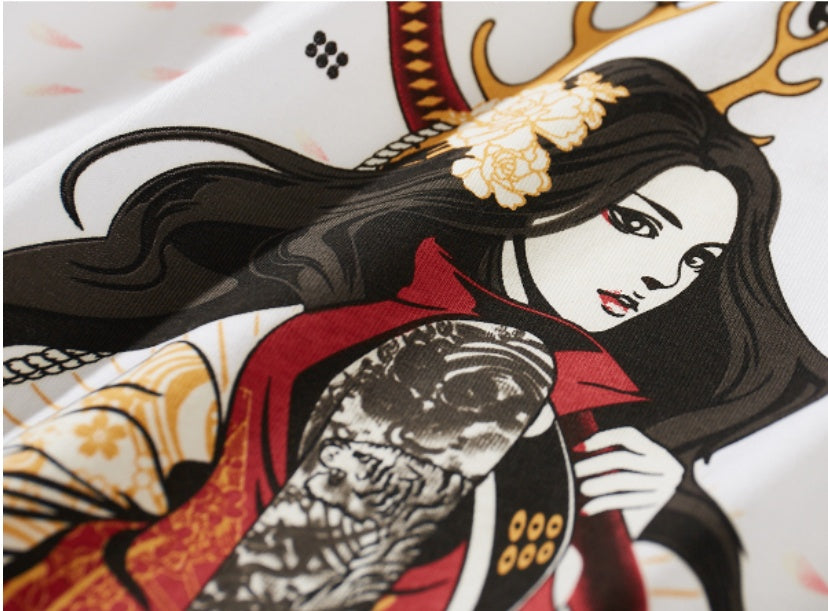 T-Shirts mit kurzer Ärmel und Baumwollstickerei für Paare und Ehepaare