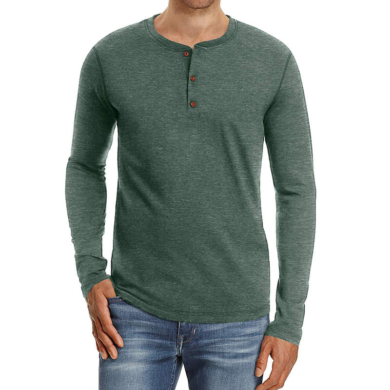 Europäische und amerikanische Herren-Langarm-Rundhals-T-Shirts Herren-Unterhemden