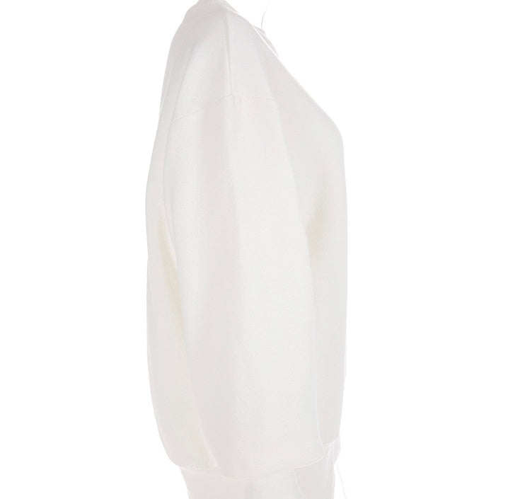 Herbst Winter Neue Stickerei Buchstaben Langarm Pullover