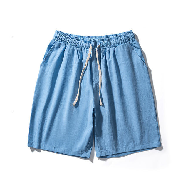 Baumwoll-Leinen-Shorts Herren Sommer Elastischer Bund