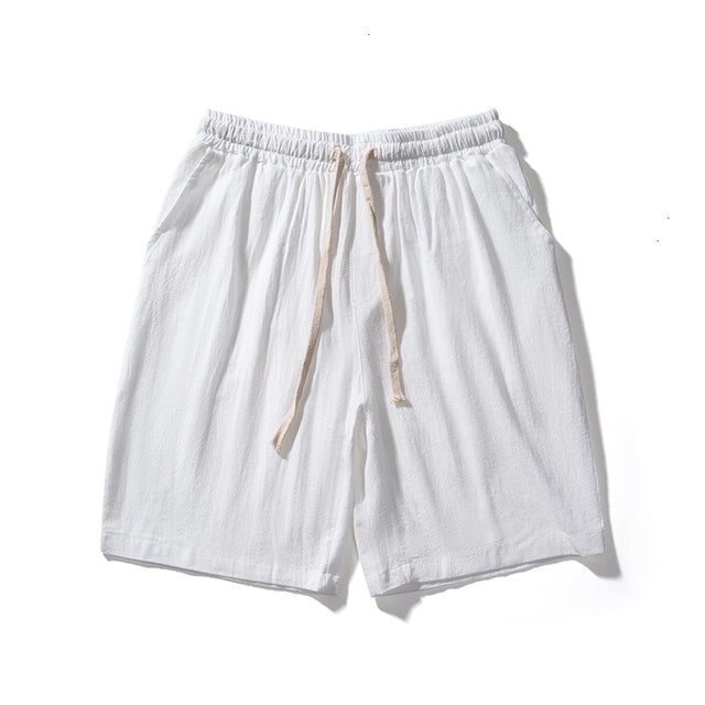Baumwoll-Leinen-Shorts Herren Sommer Elastischer Bund